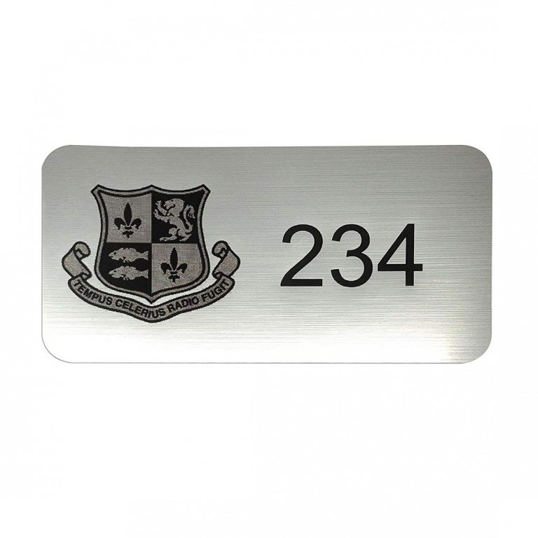 Numbered Plaque with Emblem – 60mmH x 120mmW
