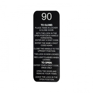 Numbered Plaque with 3780 & 3781 Lock Instructions – 135mmH x 50mmW